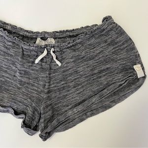 Saturday Sunday Anthropologie Black White Striped Cotton Lounge‎ Shorts XS